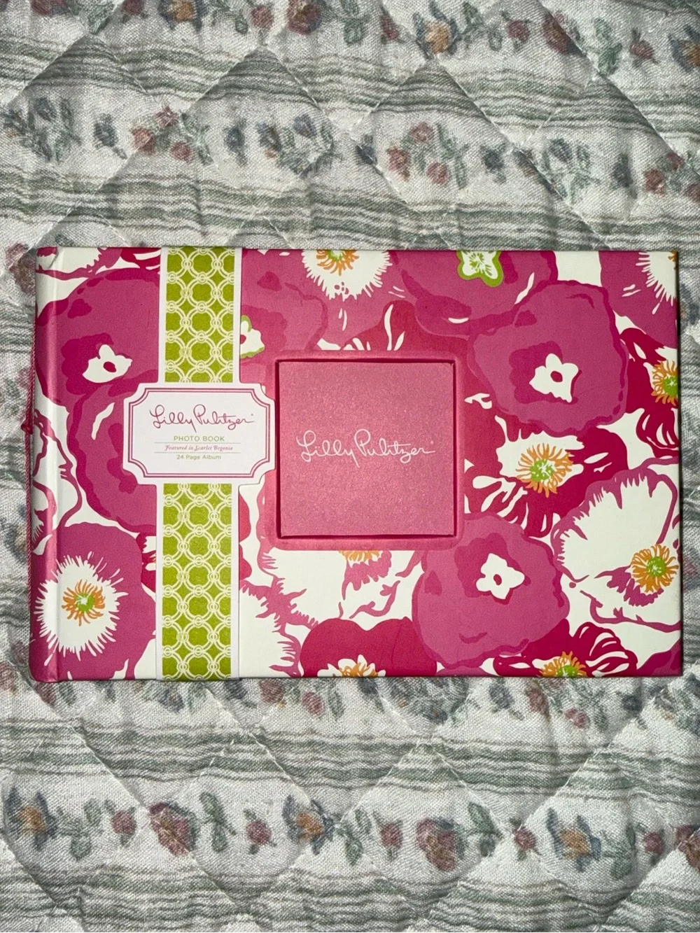 Lilly Pulitzer Pink Floral 24-Page Photo Book with Green Accents